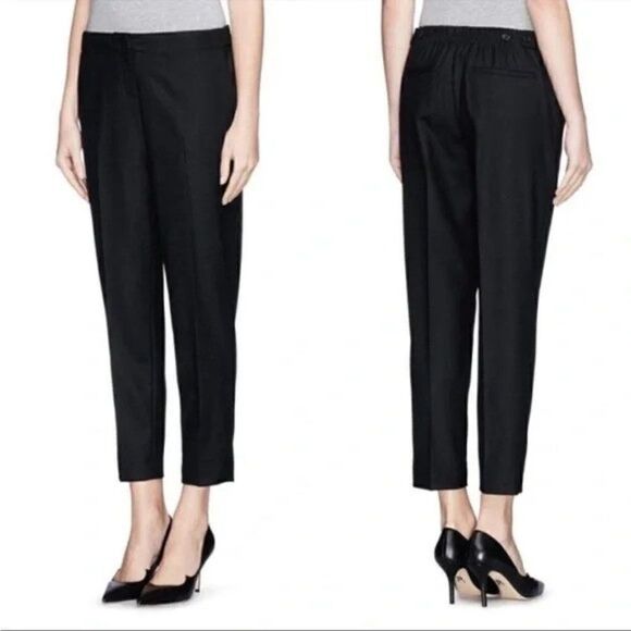 Theory Padra Admiral Crepe Black Tapered Leg Dress Pants - Picture 1 of 9